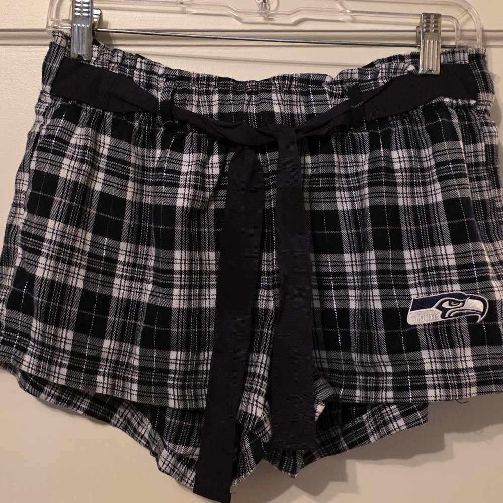 NFL SEATTLE SEAHAWKS PLAID FLANNEL PAJAMA SHORTS - NWOT - SIZE MEDIUM - Picture 7 of 9